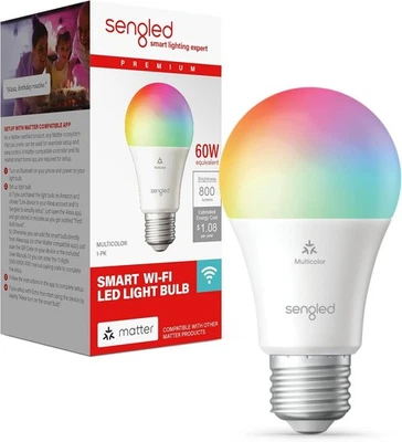 1PK Sengled LED Smart Light Bulb (A19) Matter-Enabled 60W Equiv 800LM WIFI - Image 1 of 4