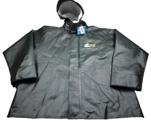 Viking Bristol Bay Men’s XL Green Waterproof PVC Hooded Rain Jacket NWT Defects - Picture 1 of 24
