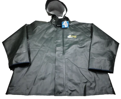 Viking Bristol Bay Men’s XL Green Waterproof PVC Hooded Rain Jacket NWT Defects - Image 1 of 4
