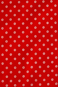 Petite White Flowers Red Cotton Poplin Quilting-Craft-Costume 👩🦰 Fabric-BTY - Picture 1 of 3