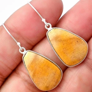 Natural Honey Aragonite 925 Sterling Silver Earrings Jewelry E-1001 - Picture 1 of 5