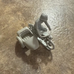 Marx Battleground Playset Light Gray German Motorcycle & Sidecar - Picture 1 of 5