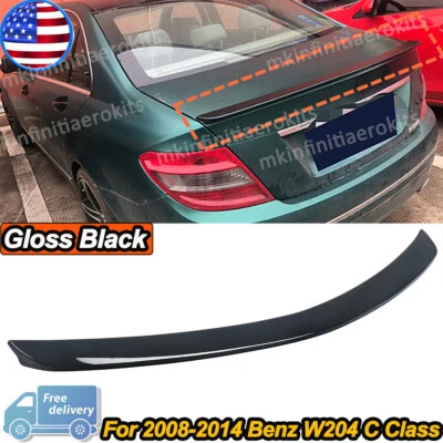 A Style Trunk Spoiler Gloss Black For Mercedes Benz W204 C250 C300 2008-2014 Foto 1 de 4