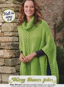 CABLED PONCHO Knitting Pattern - CASCADE 220 CHUNKY - Picture 1 of 6