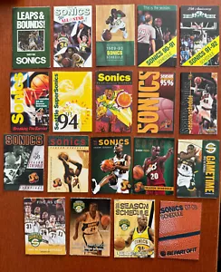 NBA Lot 19 Dif SEATTLE SUPERSONICS SONICS Basketball Schedules 1986-7 to 2007-08 - Picture 1 of 1