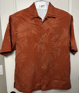 Jamaica Jaxx 100% Silk Short Sleeve Button Down Hawaiian Shirt- Men's Large - Picture 1 of 3