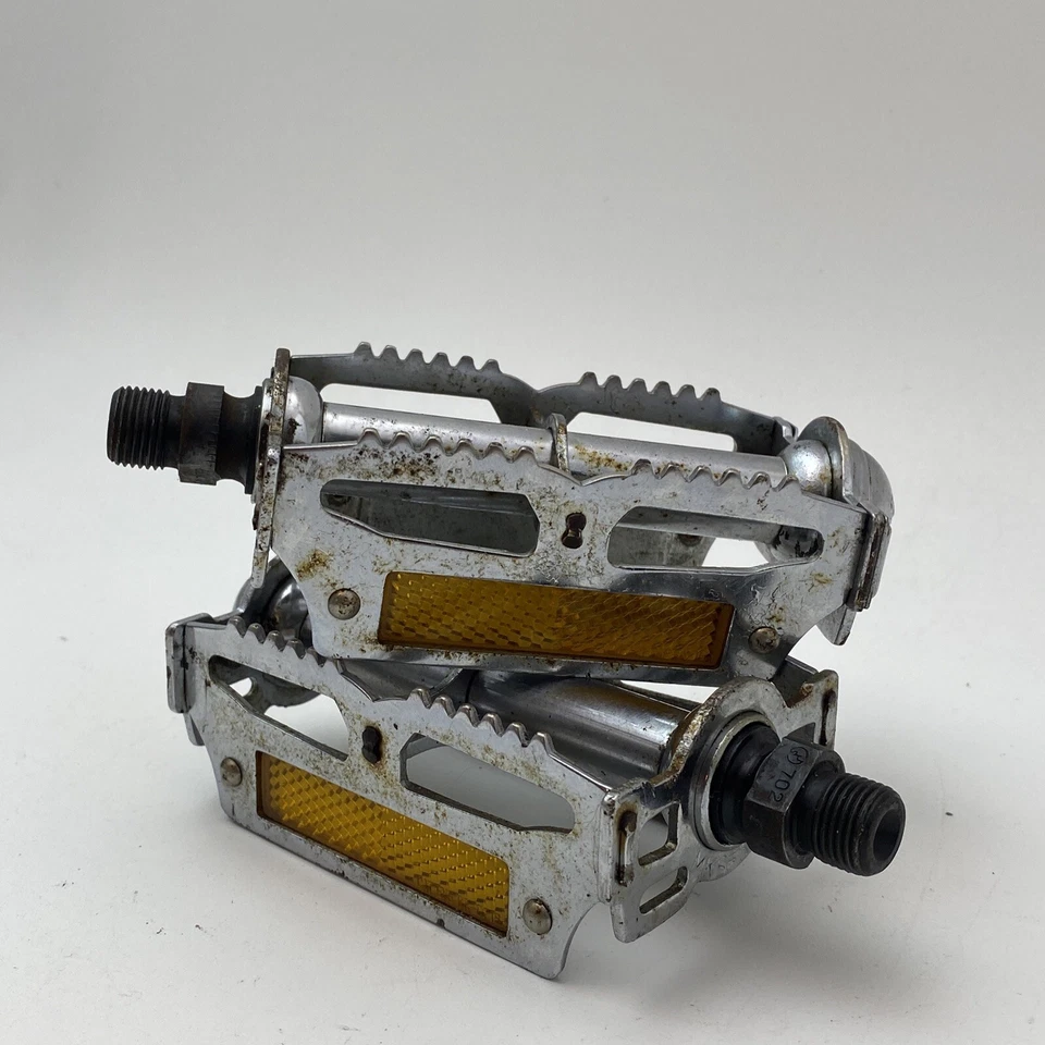 Pedales MKS de colección plataforma BMX de la vieja escuela 9/16 pulgadas 3 piezas trampa para ratas Silver Road A28 Foto 1 de 4