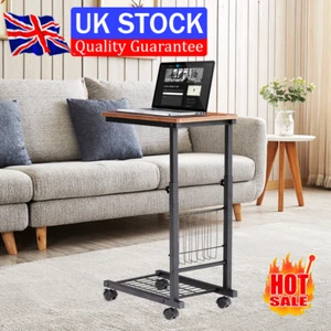 Moving Over Bed Laptop Desk Sofa Height Adjustable Study Work Table w/ Hang Rack - Picture 1 of 19