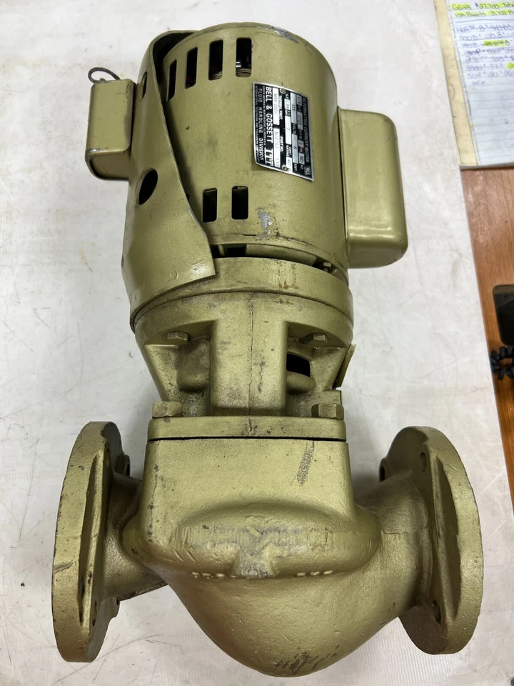 👀 BELL & GOSSETT IN-LINE BOOSTER PUMP 102228LF W/ BELL & GOSSETT 1/3 HP MOTOR - Image 1 of 4