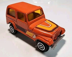 Vintage Yatming #1602 Orange Jeep CJ-7 1/64 Diecast - Picture 1 of 11