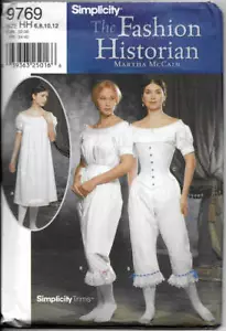 Sewing Pattern Simplicity 9769 Civil War Undergarments Costume Martha McCain - Picture 1 of 1
