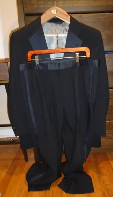 Solid Black Tuxedo - 42R 38x30 - Bill Blass - Made in USA - Image 1 of 4