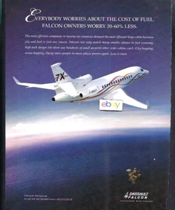 DASSAULT FALCON BIZ JET 7X JEDER MACHT SICH SORGEN UM KRAFTSTOFFKOSTEN - SORGEN WENIGER ANZEIGE - Bild 1 von 1