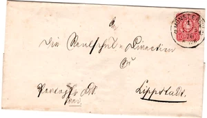 DR Faltbriefhülle MÜNSTER - LIPPSTADT mit 33a EF; 1876; gepr. BPP - Picture 1 of 1