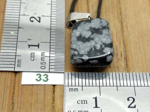 OBSIDIAN SCHNEEFLOCKE Anhänger + verstellbare Kordel Mineralien Reiki Stein - Bild 1 von 2