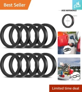 10 Rubber Gas Can Spout Gaskets - Fuel Washer Seals - Universal Fit - Picture 1 of 9