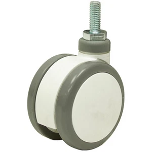 3"x 3/8" Medcaster Doppelrad Gewinde Vorbau Lenkrolle 1-4306 - Bild 1 von 1