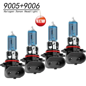 4x 9005 9006 Halogen Combo Headlight Bulbs High Low Beam Kit Extremely White - Picture 1 of 11