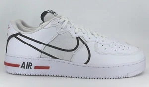 Nike Air force 1 React White Black University Red CD4366-100 - Picture 1 of 12