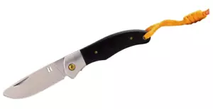 HOMEY'S JORDAN KIDS JUNIOR COLTELLO PIEGHEVOLE TASCABILE DA ESTERNO / INOX / LEGNO NERO - Foto 1 di 13