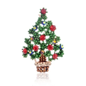 Fashion Charm Women Christmas Tree Rhinestone Brooch Pins Jewelry Holiday Gift - Picture 1 of 6