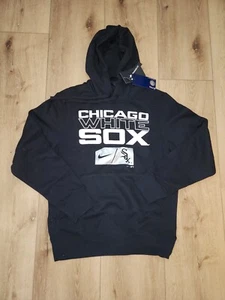 Men's Chicago White Sox Nike Black Team Lettering Club Pullover Hoodie Sz S - Picture 1 of 9