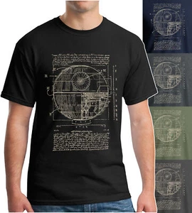 Vitruvian Leonardo Death Star T-Shirt Space SciFi Police Box Dalek Da Vinci - Picture 1 of 26