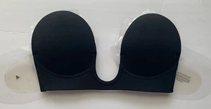 Fashion U Plunge Backless Strapless Adhesive Bra Black  A - Picture 1 of 2