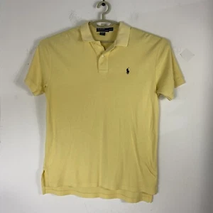VTG Polo Ralph Lauren Mens Shirt Sz M Yellow Blue Pony Pima Soft Touch Cotton - Picture 1 of 6