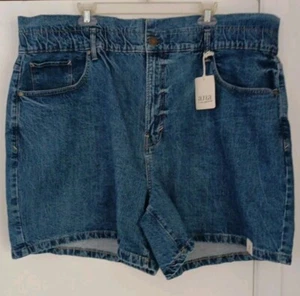 A.n.a Elastic Waist High Rise Denim Midi Shorts Plus Size: 24W - Picture 1 of 5