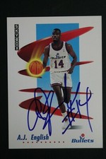 AJ English Washington Bullets Signed 1991 Skybox #290 Autographed NBA Card 