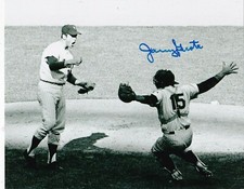 JERRY GROTE  NEW YORK METS  W/ NOLAN RYAN  ACTION SIGNED 8x10