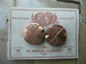 paire de boutons de col anciens en plaqué or - Picture 1 of 2