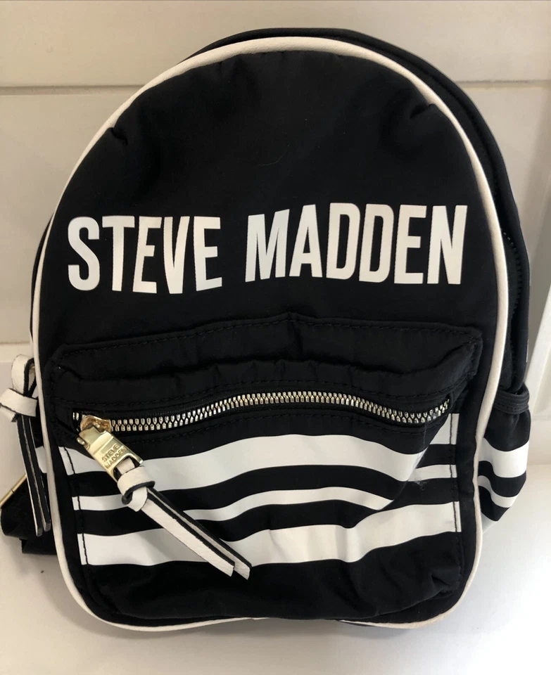 Steve Madden Women's Mini Force Backpack, Small, White And Black - Image 1 of 2