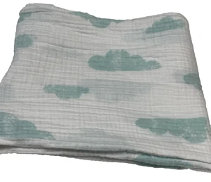 Cloud Island Cloud Swaddle Decke grün Baumwolle Musselin Halstuch 40x46 - Bild 1 von 13