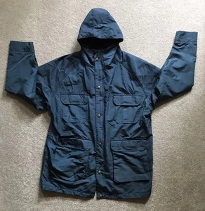 Vintage Woolrich Mens Jacket Blue Large Parka Barn Chore Hooded Casual USA - Picture 1 of 10