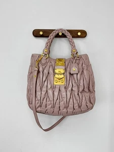 Miu Miu Indi Pink Matelassé Large Hobo Shoulder Bag 3VMIB31561 71039274 - Picture 1 of 10