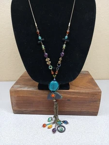Vintage Treska Art Glass Beaded Necklace 1990's Gorgeous - Picture 1 of 22