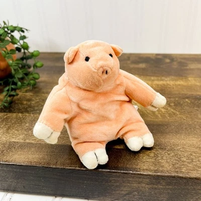 Manhattan Toy Company Pig Vintage 1996 Pudgy Pink Pig Plushie - Image 1 of 4