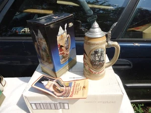 Anheuser Busch Budweiser Beer Stein "H" Series W BOX TRANSPORTATION - Picture 1 of 3
