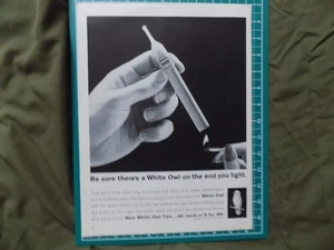 Anuncio impreso 1962/2 White Owl cigarros puntas limpia forma de fumar - Imagen 1 de 1