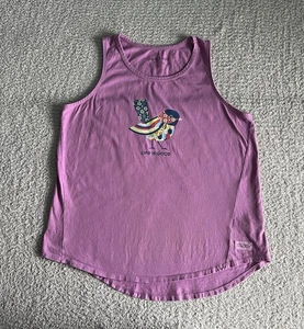 Life is Good Tank Top Shirt Damen Gr. Large lila Crusher Tee Vogel - Bild 1 von 12