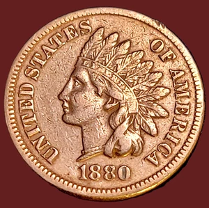 πΊπΈ Uncirculated 1880 Philadelphia Mint Indian Head Cent USA - Picture 1 of 2