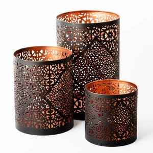 Home & Family Decorative Metal Candle Holder Set for Pillar Candles – Candle - Picture 1 of 5