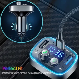 Bluetooth Auto FM Transmitter Radio Musik Adapter QC3.0 PD USB Auto Ladegerät - Bild 1 von 24