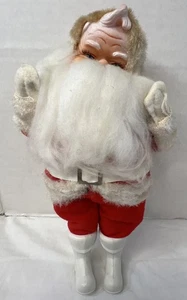 Vintage Weihnachten Weihnachtsmann Puppe Figur weiße Stiefel Gürtel 10,5" Japan Gummi - Bild 1 von 24
