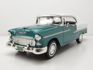 Chevrolet Bel Air Hardtop 1955 grün metallic weiß Modellauto 1:18 Motormax - Bild 1 von 10