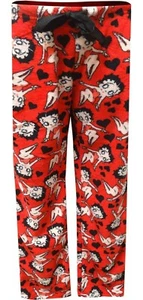 Betty Boop Womens Plush Fleece Lounge Pajama Sleep Pants Red Large - Picture 1 of 1