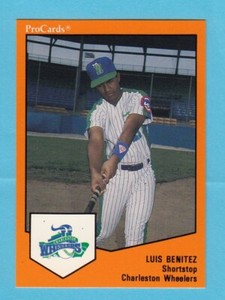1989 Minor League Luis Benitez -- Charleston Wheelers -- Box 183
