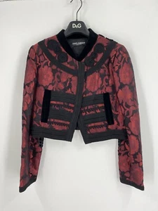 Dolce & Gabbana SS 2015 Größe 46 Rot Brokat Viskosemischung Cropped Jacke - Bild 1 von 4